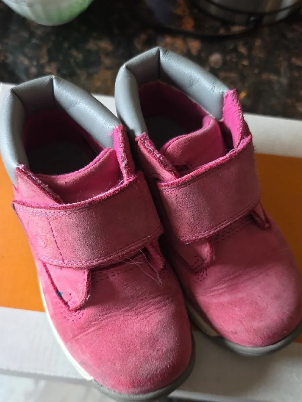 Timberland Timber Tykes Kids Pink Nubuck Velcro Ankle Boots